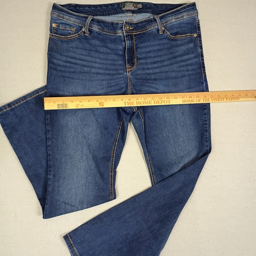 Torrid Womens 16R Luxe Slim Boot Super Stretch Jeans Medium Dark Wash Mid Rise - Picture 9 of 16